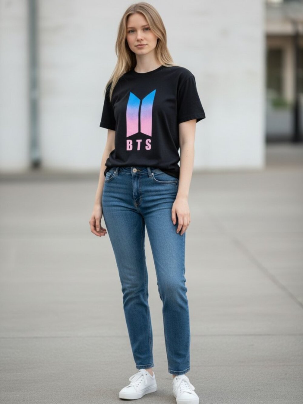 BTS Black Graphic Tee Bangtan Boys Logo Member Names Kpop Fan Shirt